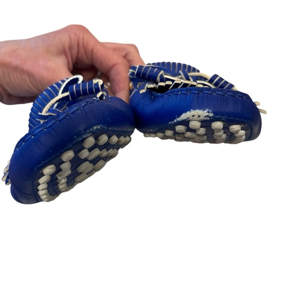 TOD'S Bubble Gommino Loafer Moccasin Italian Leather Fringe Blue Women's Size 39 - Picture 8 of 16